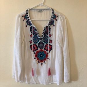 Boden Boho Peasant Blouse Size 6